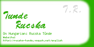 tunde rucska business card